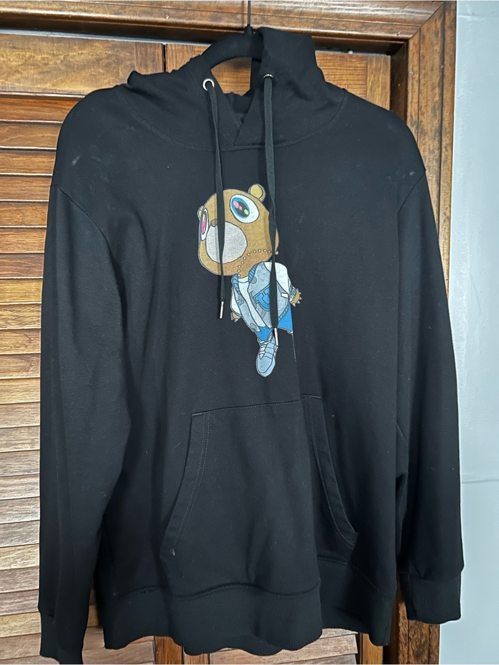 Black Graphic Pullover Hoodie - Men